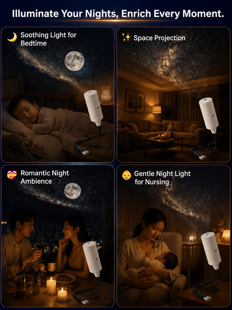 🔥Ditch Boring Rooms ✨ Pro USB Star Projector for the Price of a Burger: Instantly Transforms into a Romantic Galaxy in 1s with Eye-Safe Protection