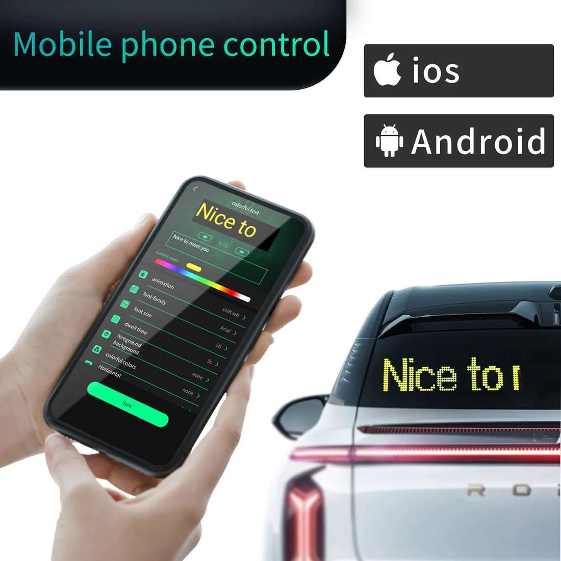 🔥Flash Sale✨DIY Car Dynamic LED Smart Colorful Eye Lamp Soft Screen