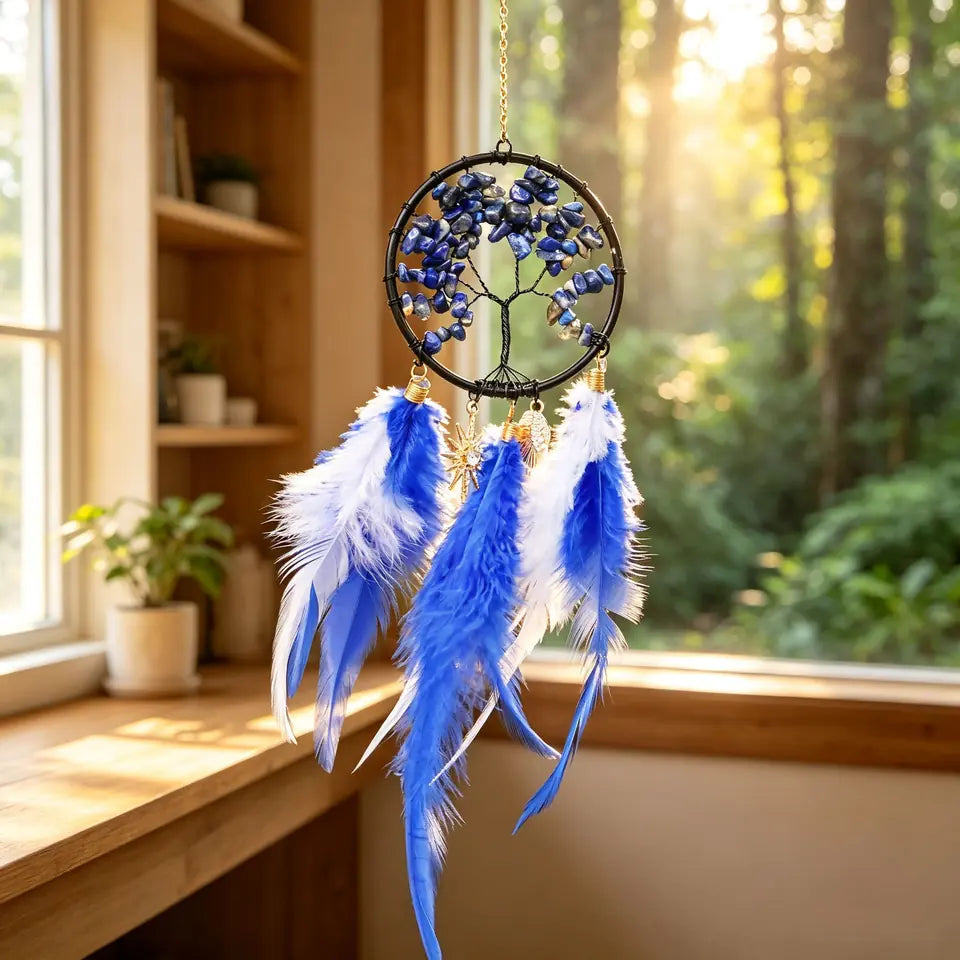 💔She Was Told No One Would Want Them. She Made One More Anyway. Crystal Tree of Life Feather Hanging — Give One a Home
