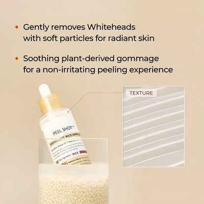 Peel Shot Glow Rice Ampoule Duo - Serums for Brightening, Exfoliating, and Moisturizing🌾