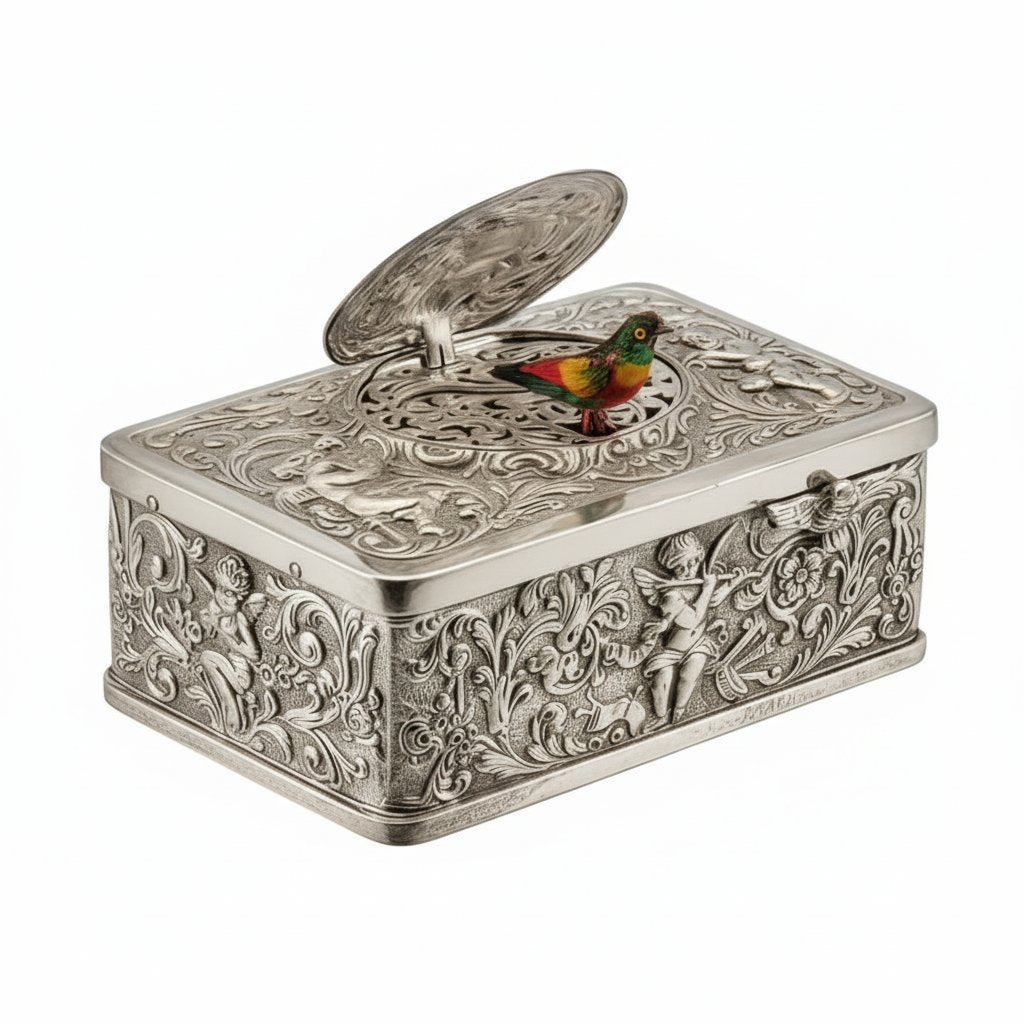 🦜✨Handcrafted 3D Embossed Bird Vintage Music Box – Timeless Charm