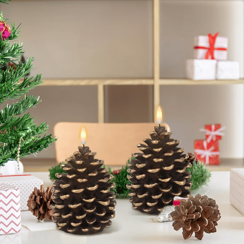 🎁Christmas promotion ✨Flameless Pinecone Candles