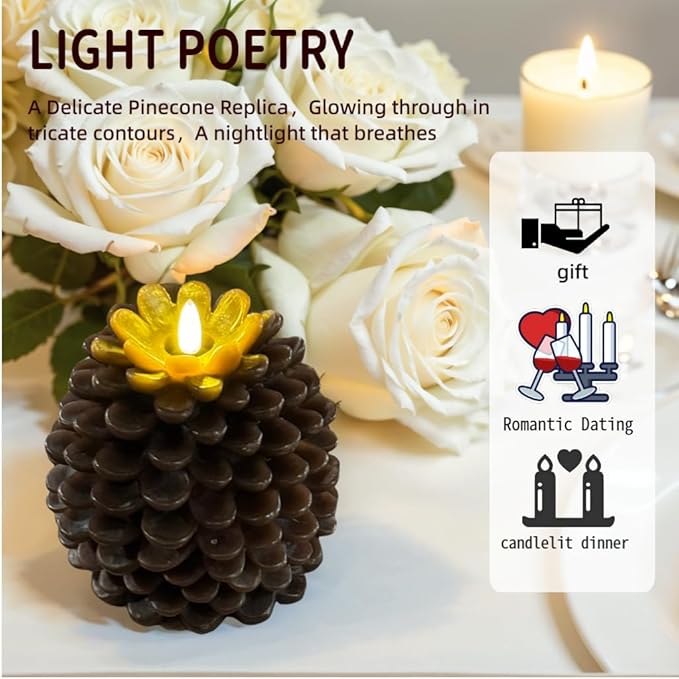 🎁Christmas promotion ✨Flameless Pinecone Candles