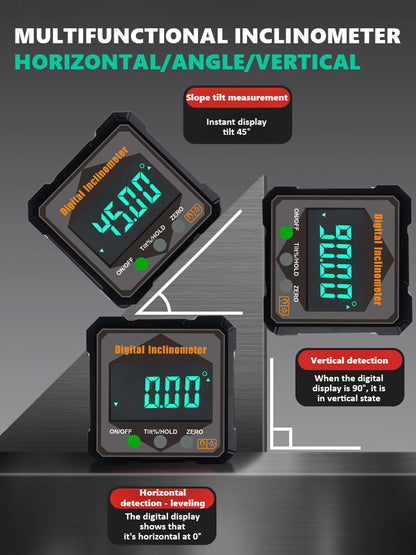 [Say goodbye to annoying tape measures!] Strong magnetic digital inclinometer and angle meter. High precision.💛