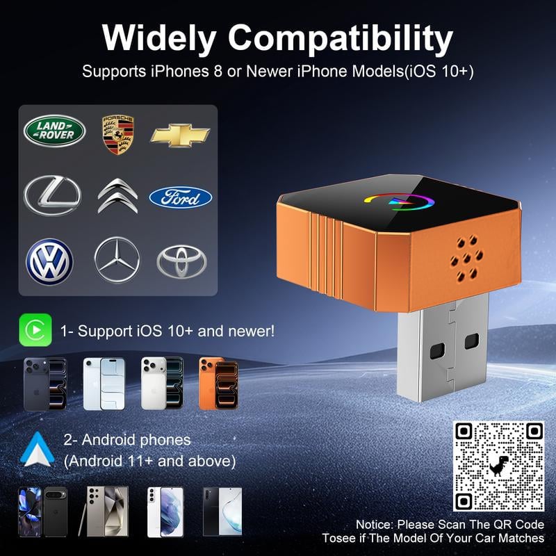🔥2026 New Upgrade CarPlay Wireless Adapter📱 (iPhone/Android)