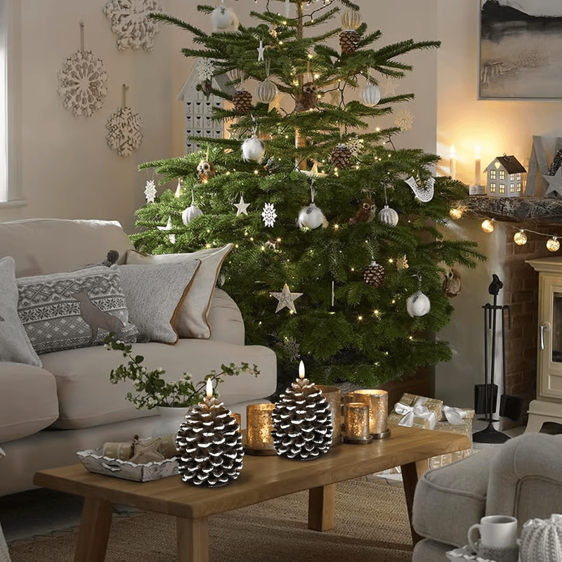 🎁Christmas promotion ✨Flameless Pinecone Candles