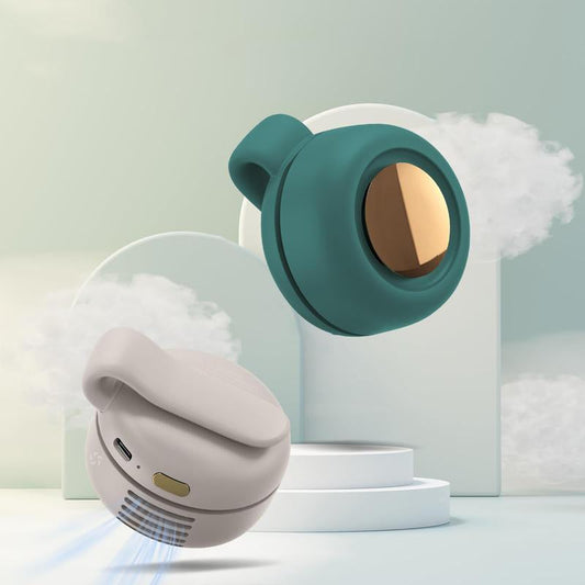 Portable Silent Mini Bladeless Electric Fan with Rotating Body and Three-Speed Adjustable Silent Cooling