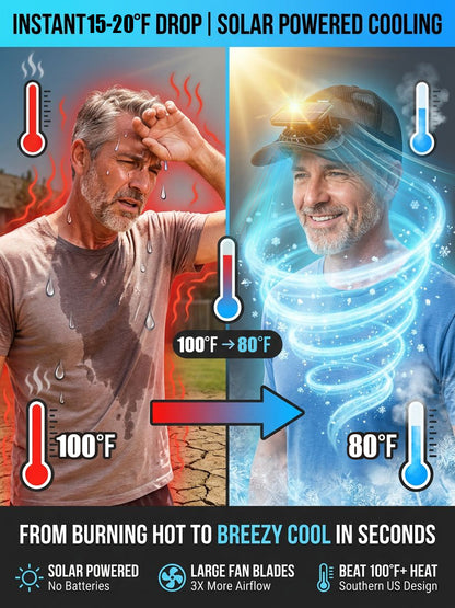 🚀 Solar Fan Hat: Sun to Breeze Instantly, No More Heatstrokes!