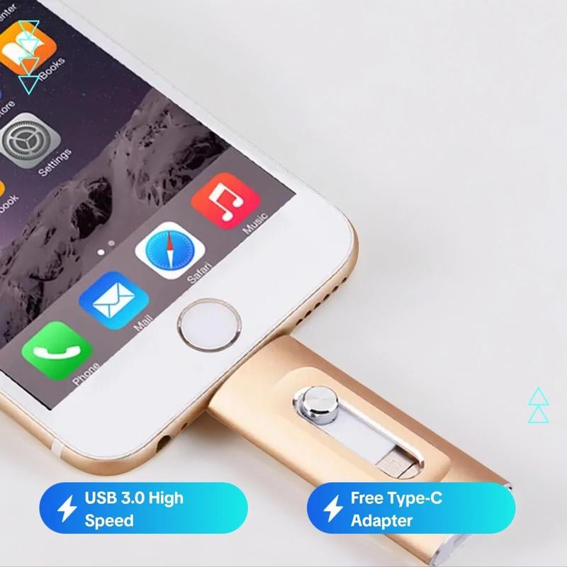 ⚡محرك أقراص فلاش 3 في 1، وحدة تخزين ذاكرة USB 3.0 محمولة عالية السرعة، محرك أقراص فلاش OTG مع محول Type-C مجاني للهواتف/الكمبيوتر الشخصي التي تعمل بنظام Android والمزيد من الأجهزة 