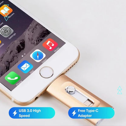 ⚡محرك أقراص فلاش 3 في 1، وحدة تخزين ذاكرة USB 3.0 محمولة عالية السرعة، محرك أقراص فلاش OTG مع محول Type-C مجاني للهواتف/الكمبيوتر الشخصي التي تعمل بنظام Android والمزيد من الأجهزة 