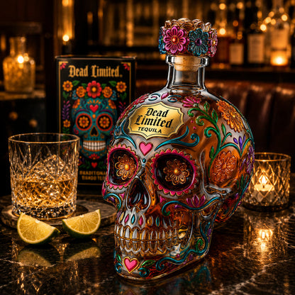 🔥Limited Edition 50% OFF 🍷Day of the Dead Limited Edition Skull Glass Bottle