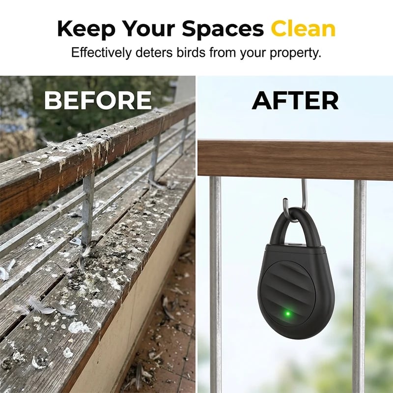 🐦No more trouble from birds, beasts and locusts！Portable Ultrasonic Bird Repellent Keychain