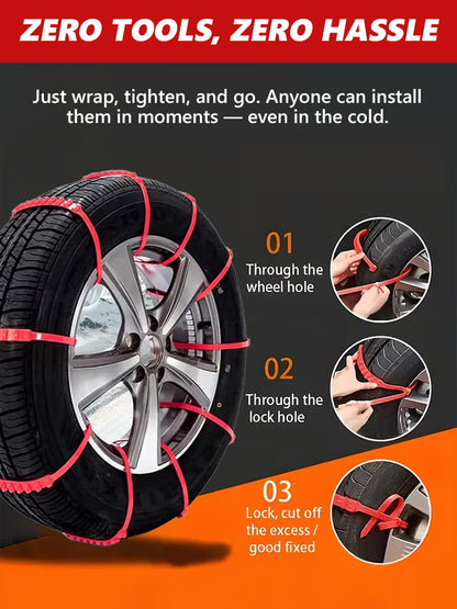 ❄️🚗 Anti-Slip Snow Tire Chains — 🔐Drive Safely on Ice & Snow!