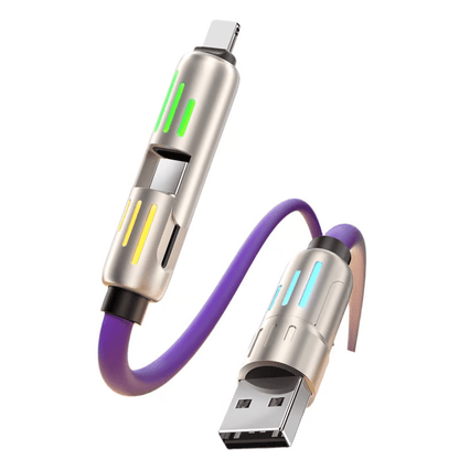 🎉اليوم الأخير - اشترِ واحدًا واحصل على الثاني مجانًا🔥 كابل شحن USB 4 في 1 (شحن سريع بحد أقصى 240 واط)