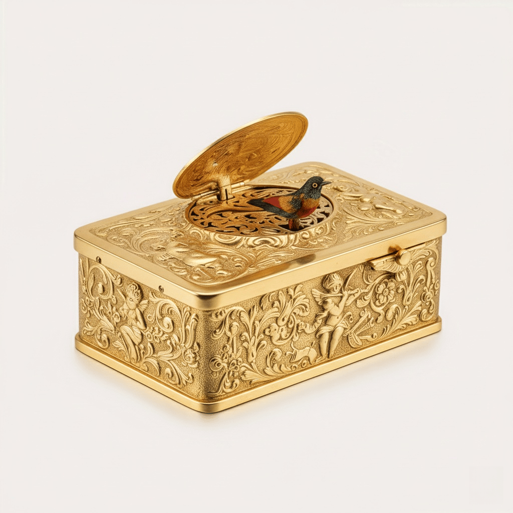 🦜✨Handcrafted 3D Embossed Bird Vintage Music Box – Timeless Charm