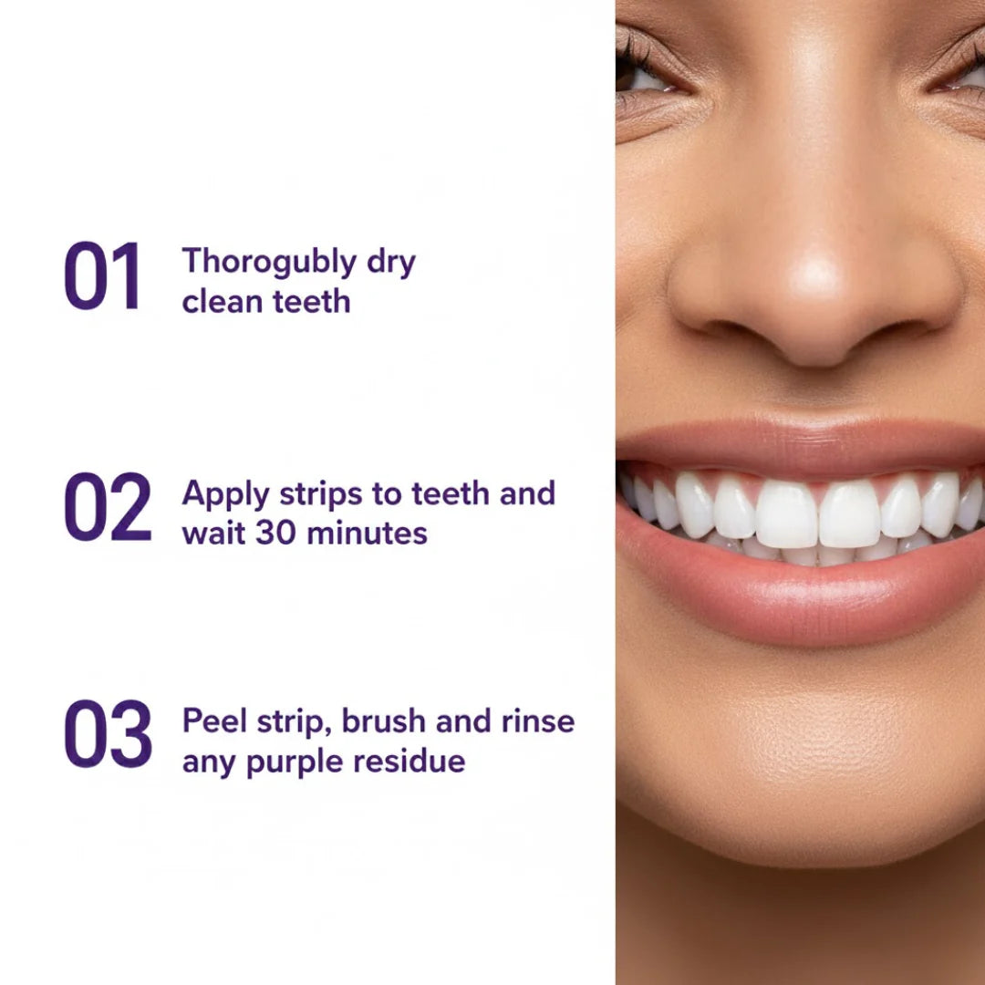 【Buy One Get One Free】Transform Your Smile Instantly-Purple Whitening Strips