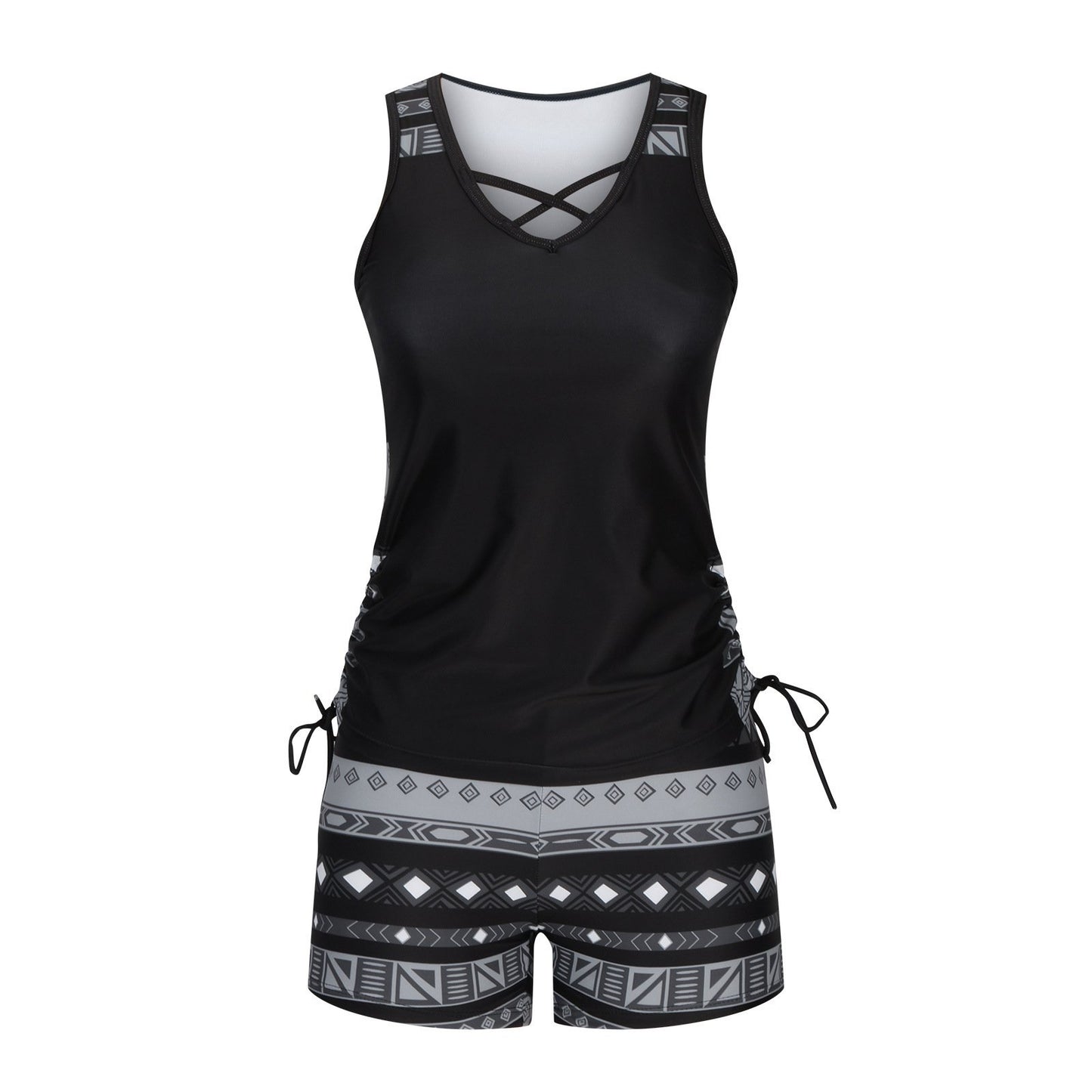 ⏰LAST DAY 60% OFF - Women's Tummy Control Tankini Set with Built-In Bra – Flattering Boho Swimwear with Shorts
