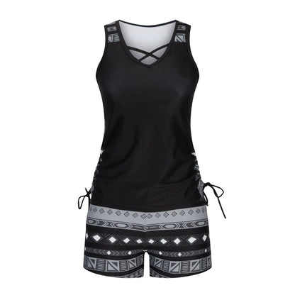 ⏰LAST DAY 60% OFF - Women's Tummy Control Tankini Set with Built-In Bra – Flattering Boho Swimwear with Shorts