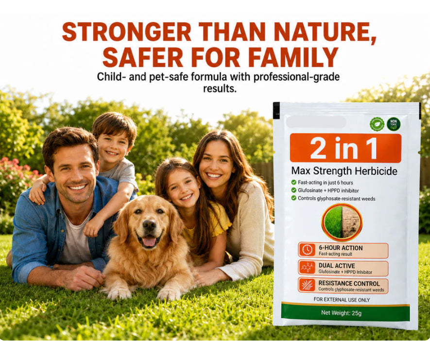🔥2-in-1 Powerful Herbicide,🌿 Long-Lasting Control for Annual & Biennial Weeds, Non-Toxic & Harmless