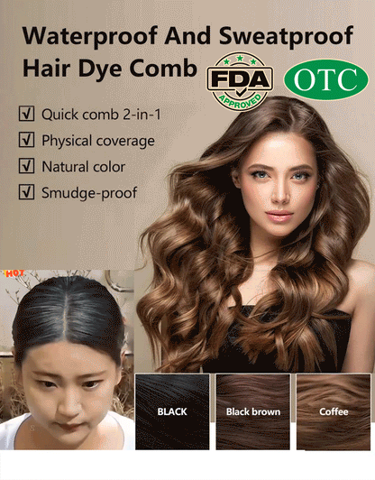 【100% coverage for gray hair】Waterproof and sweat-proof hair dye stick💯Pure plant-based ingredients, safe and physically conceals gray hair