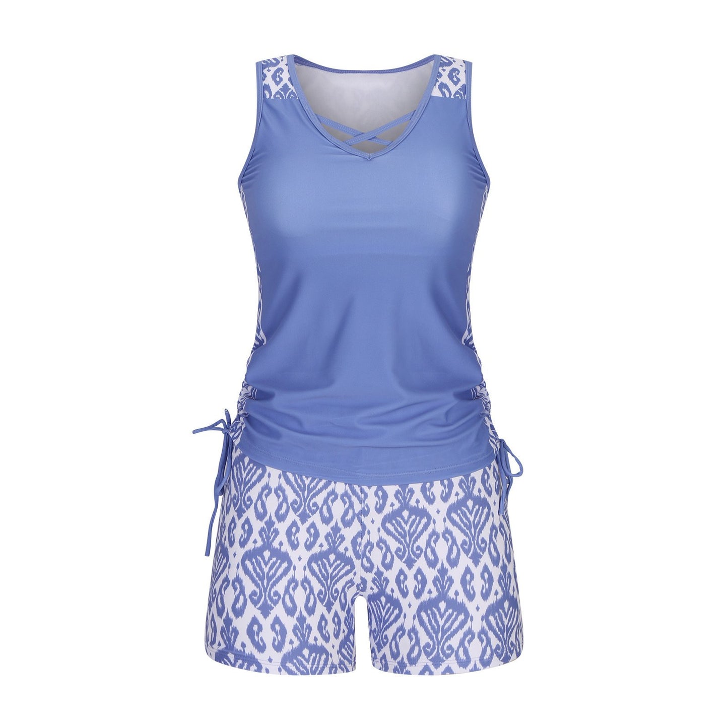⏰LAST DAY 60% OFF - Women's Tummy Control Tankini Set with Built-In Bra – Flattering Boho Swimwear with Shorts