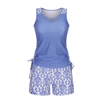 ⏰LAST DAY 60% OFF - Women's Tummy Control Tankini Set with Built-In Bra – Flattering Boho Swimwear with Shorts