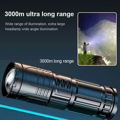 🚨 Ultra-Bright Tactical Flashlight — Long-Range Beam + Wide Floodlight, All-Night Visibility 🔦