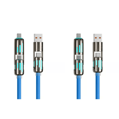 🎉اليوم الأخير - اشترِ واحدًا واحصل على الثاني مجانًا🔥 كابل شحن USB 4 في 1 (شحن سريع بحد أقصى 240 واط)