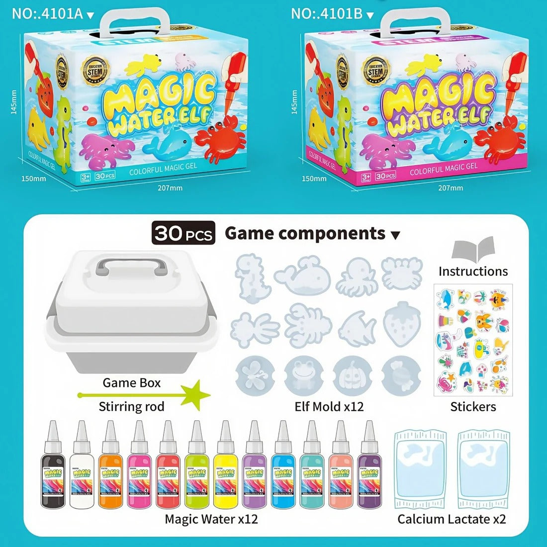 DIY Magic Water Fairy Kit(30 pcs) 🎨 Provides eco-friendly fun for young creators 🌿 Inspires imagination with a 12-color spectrum ✨ Cultivates future scientists through play🧪