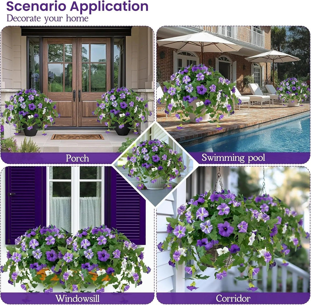 🔥Last Day 61% OFF🔥 Fade-Proof, UV-Resistant Artificial Petunias – Vibrant, Colorfast Outdoor Flowers for Patio & Garden