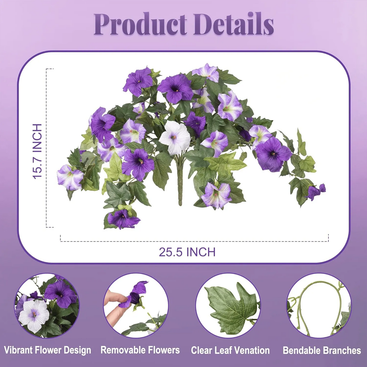 🔥Last Day 61% OFF🔥 Fade-Proof, UV-Resistant Artificial Petunias – Vibrant, Colorfast Outdoor Flowers for Patio & Garden