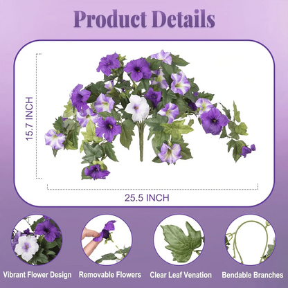 🔥Last Day 61% OFF🔥 Fade-Proof, UV-Resistant Artificial Petunias – Vibrant, Colorfast Outdoor Flowers for Patio & Garden