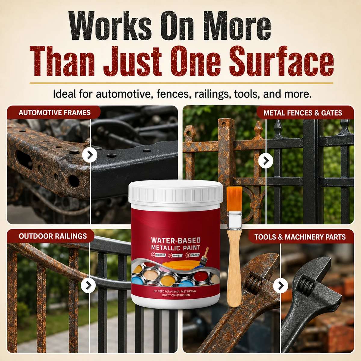 ⌛Time‑Limited Special⏰Rust ConverterMetallic Paint – One coatstops rust, no sanding, no fumes. 🔨🛡️
