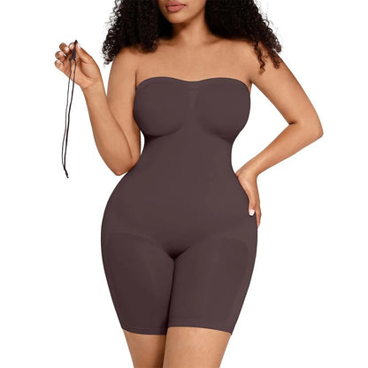 Strapless Seamless Tummy Control One-piece Body Shapewear
