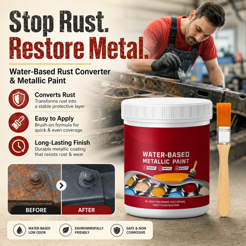 ⌛Time‑Limited Special⏰Rust ConverterMetallic Paint – One coatstops rust, no sanding, no fumes. 🔨🛡️