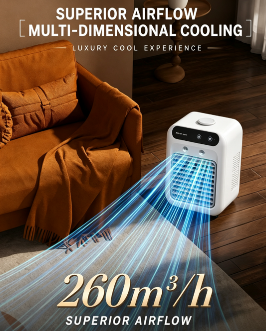 Mini Portable 3-in-1 Quiet Fan Air Conditioner|Rechargeable & USB-Powered