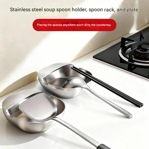 🔥Hot Sale 50% OFF🔥 Stainless Steel Spoon Rest – 304 Food-Grade, Rust-Resistant, for Kitchen Counter, Dishwasher Safe 🥄