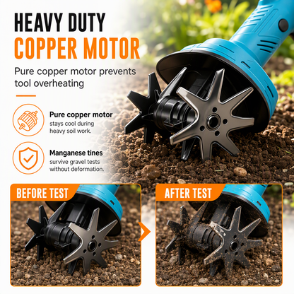 🌱 Cordless Electric Handheld Garden Tiller - Battery Powered Soil Cultivator 🌿