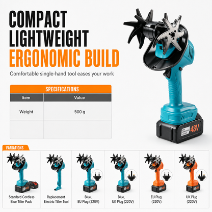 🌱 Cordless Electric Handheld Garden Tiller - Battery Powered Soil Cultivator 🌿